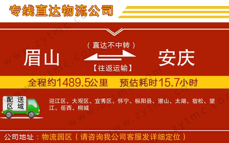 眉山到安慶物流公司