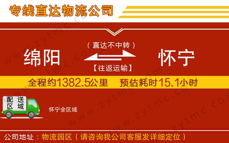 綿陽(yáng)到懷寧物流公司