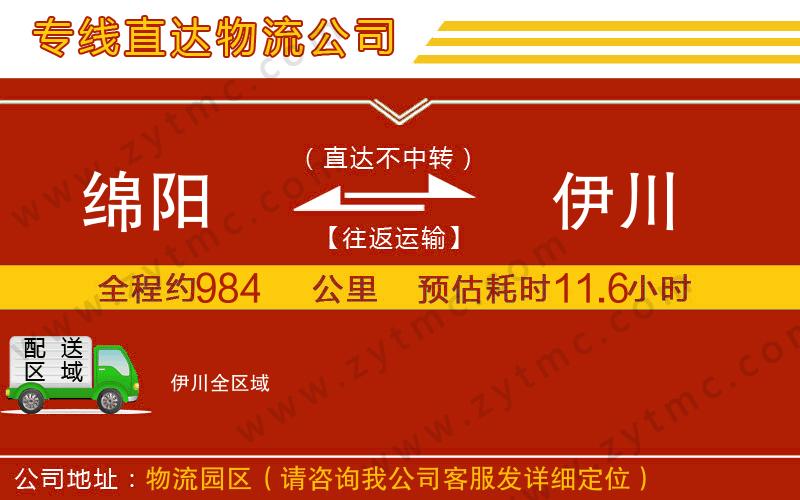 綿陽到伊川物流專線