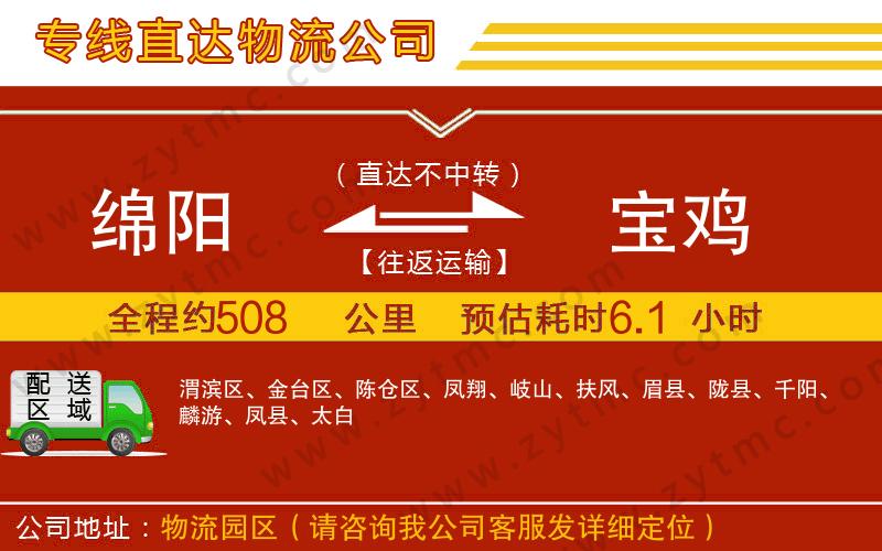 綿陽(yáng)到寶雞物流專線