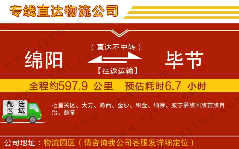 綿陽到畢節(jié)物流專線